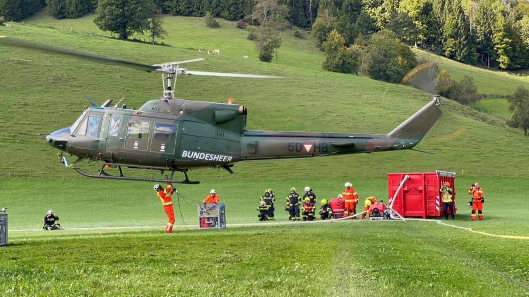 Flughelfer-Weiterbildungslehrgang der Waldbrand- und Flughelferstützpunkte von Oberösterreich in Gaflenz, Bezirk Steyr Land