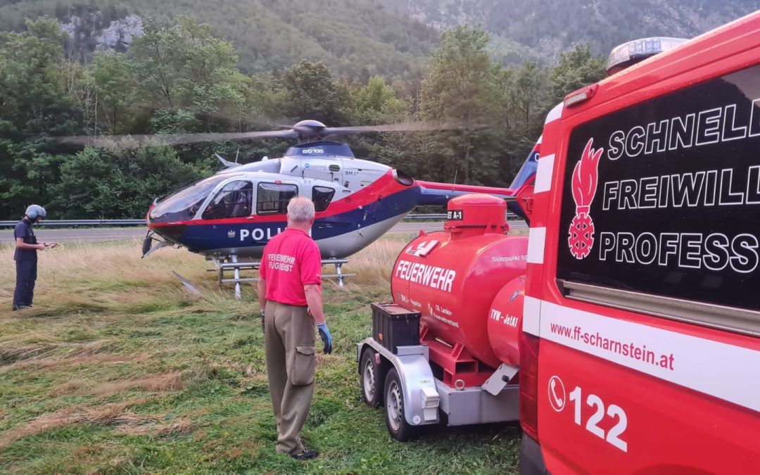 Waldbrand in Ebensee – Versorgung Flugpolizei mit Treibstoff
