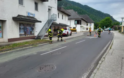großräumige Ölspur im Gemeindegebiet