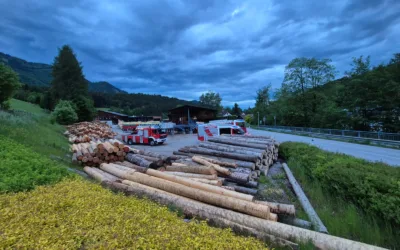 DLK und TLF üben in der Nachbargemeinde